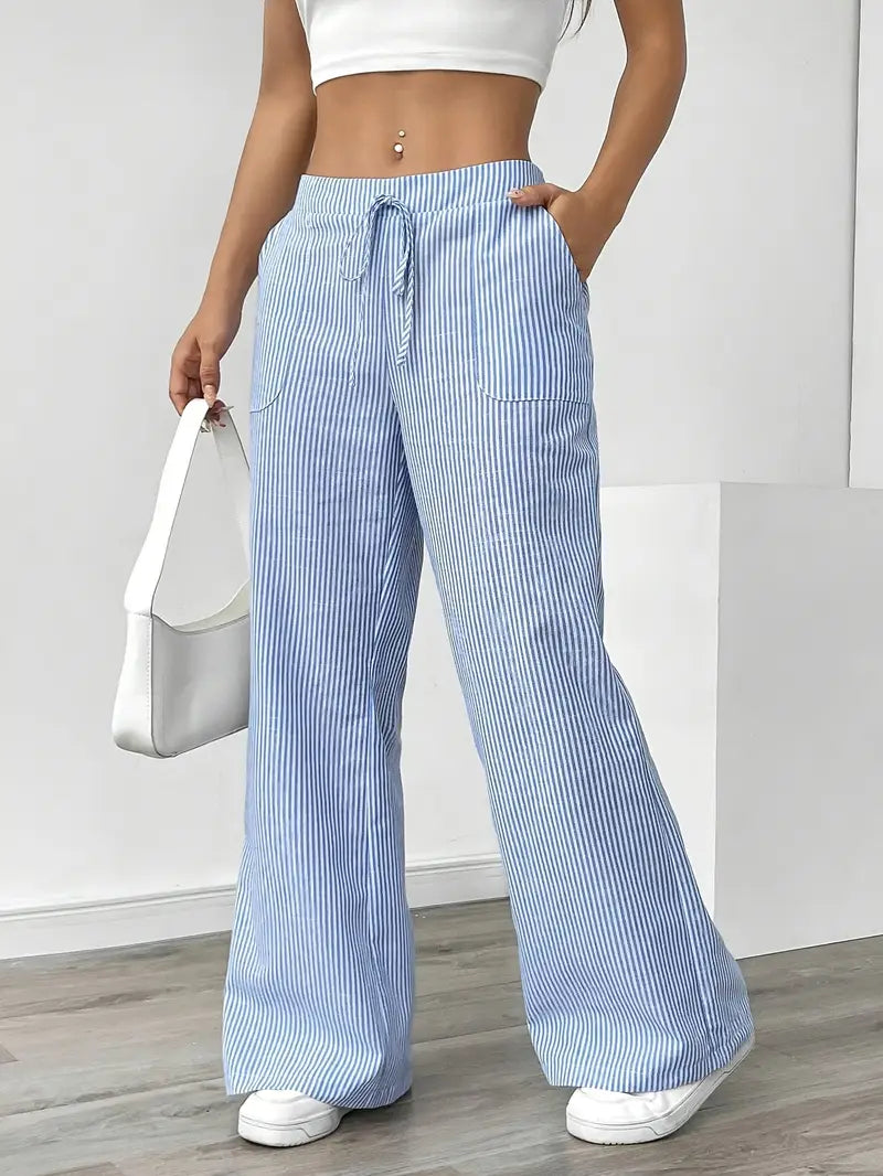 Alina™ | Eleganti Pantaloni a Righe con Tasche