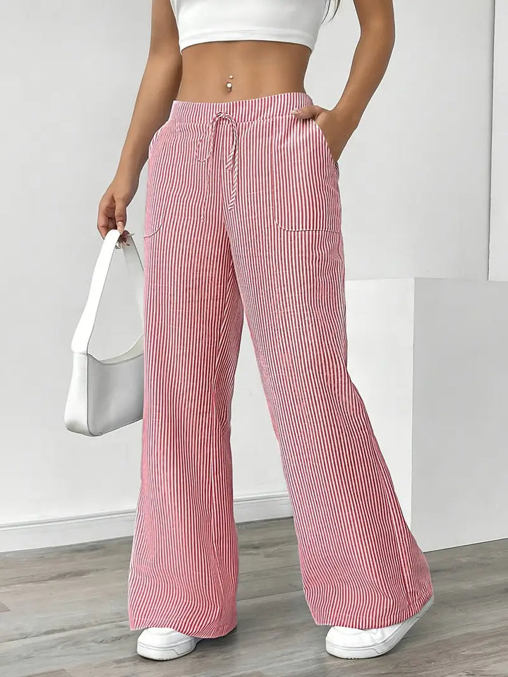 Alina™ | Eleganti Pantaloni a Righe con Tasche