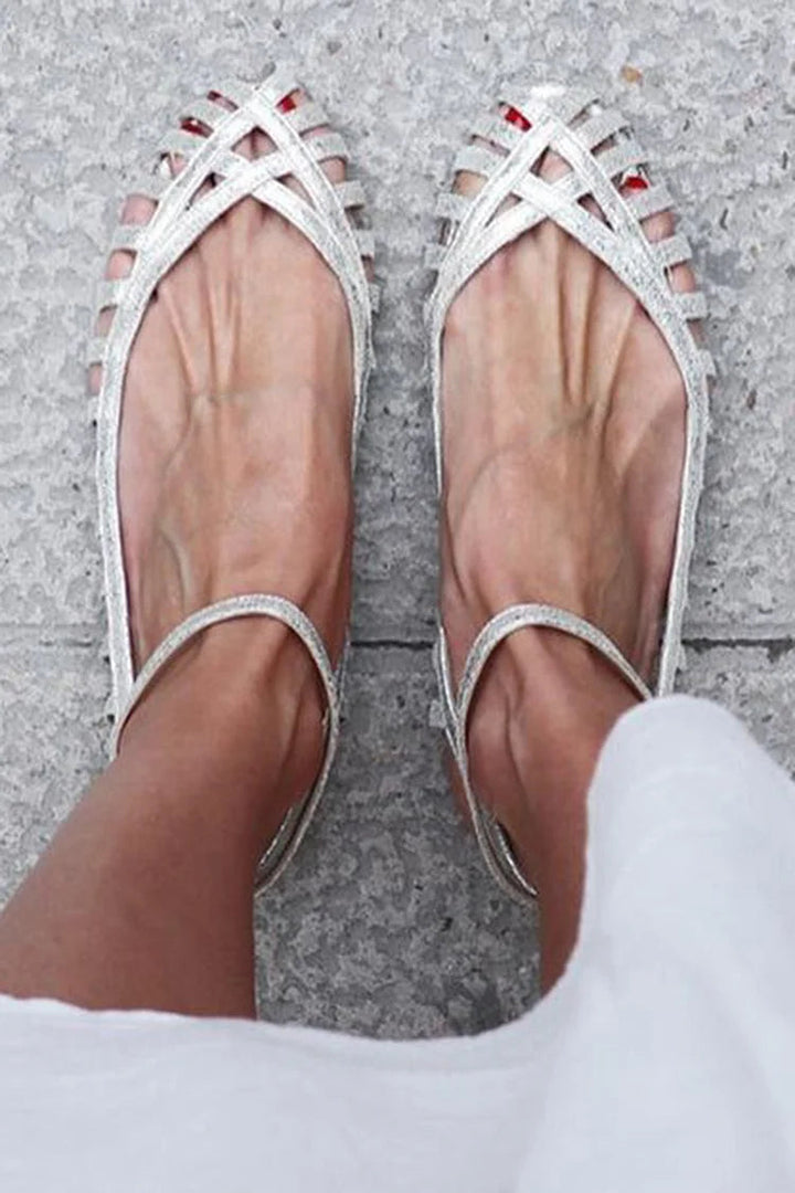 GIADA| Elegante ballerina intrecciata con cinturino per uno stile sofisticato