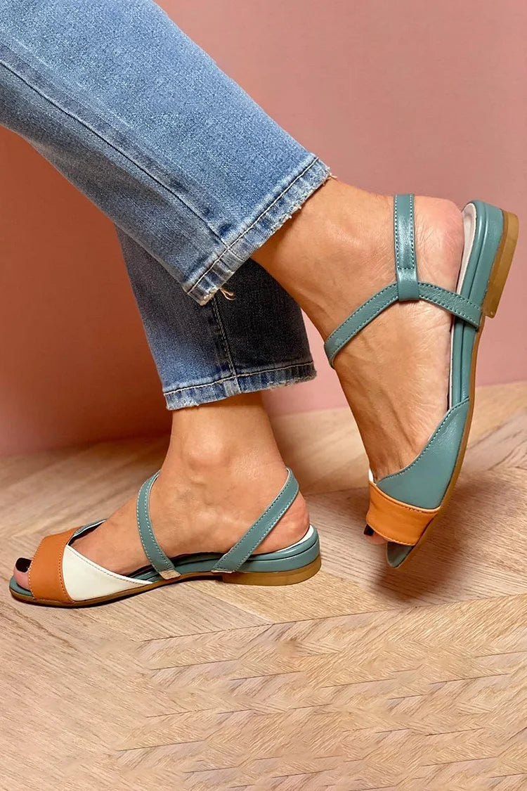 GINEVRA | Eleganti Sandali Tricolore Open-Toe per un look sofisticato