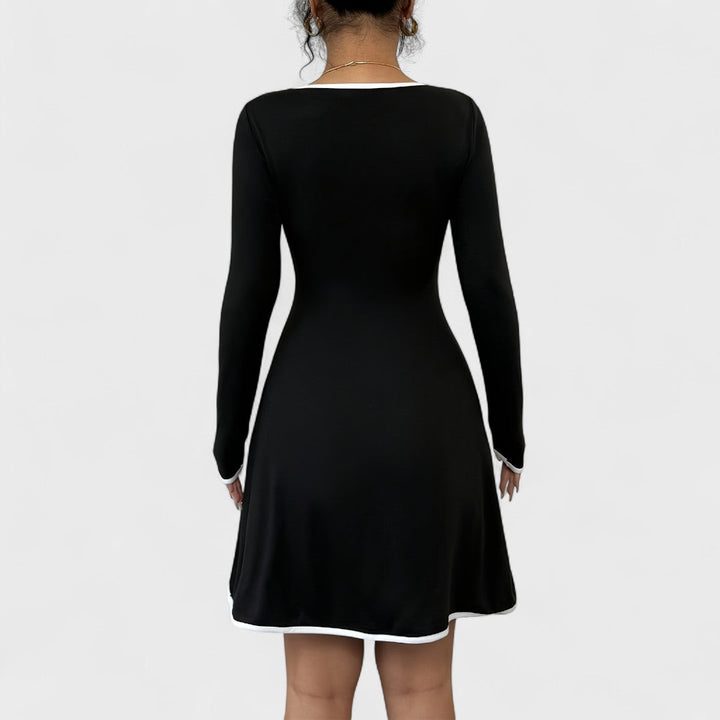 Antonia - Abito elegante a maniche lunghe svasato