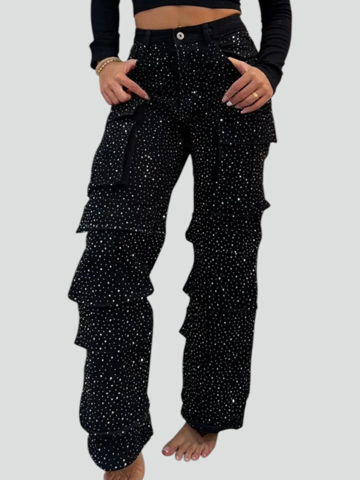 Lucy™ | Jeans Cargo con Strass