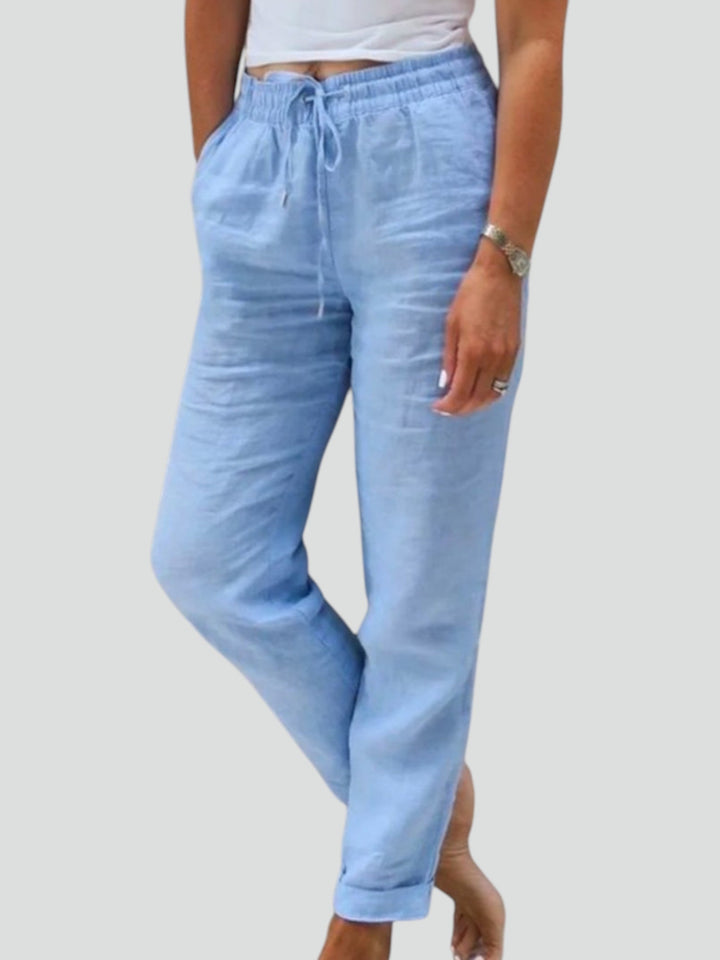 Eleonor™ | Pantaloni Elasticizzati in Lino Traspirante di Alta Qualità