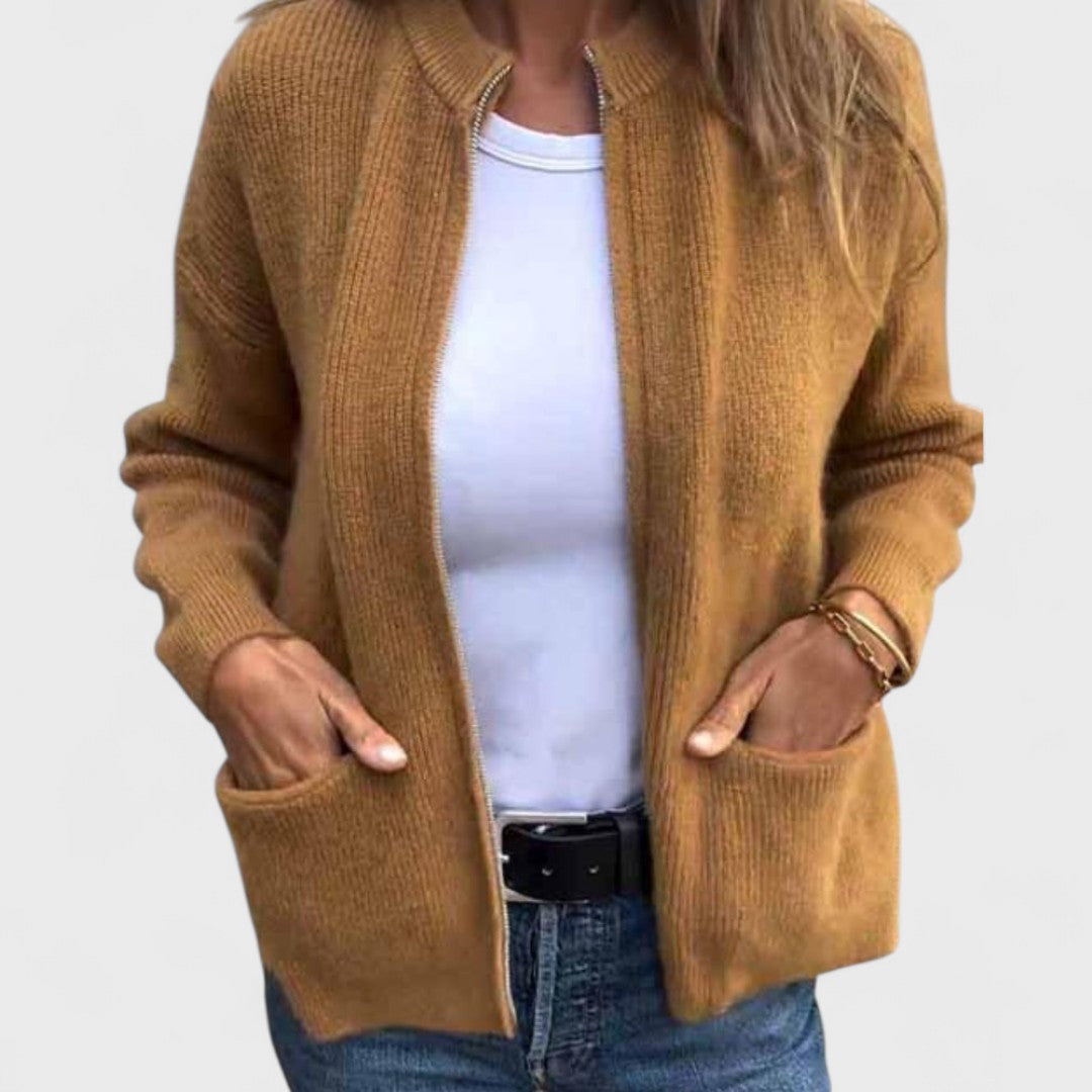 Noelle - Cardigan in cotone lavorato a maglia