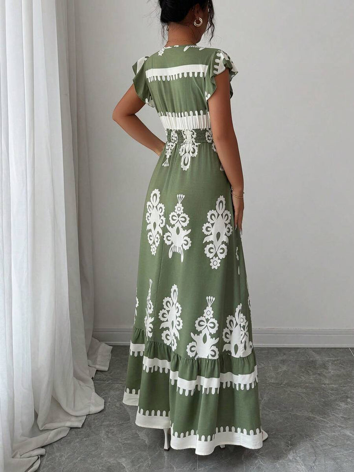 Clara | Elegante Abito Vintage con Stampa per un Look Estivo Casual e Alla Moda