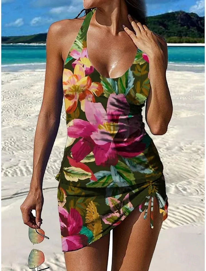 Fiesta – Tankini floreale grafico con pantaloni, effetto ventre piatto