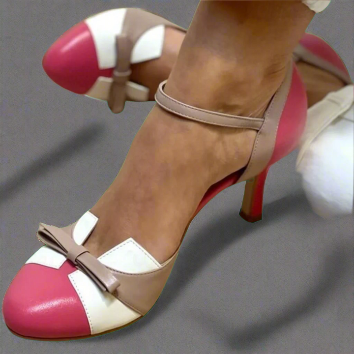 LUCINDA | Décolleté color block élégante avec joli bibelot en ruban