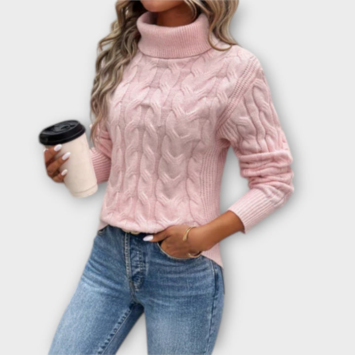 Amelia | Elegante Maglione a Collo Alto in Maglia