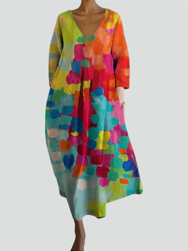 Anastasia™ | Abito Colorato con Scollatura a V