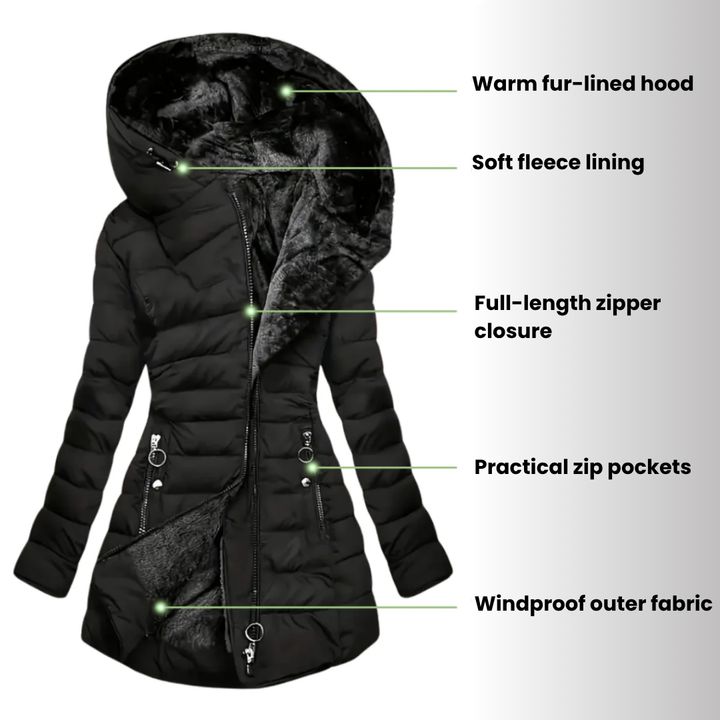 Alessina™ | Cappotto imbottito impermeabile con cappuccio