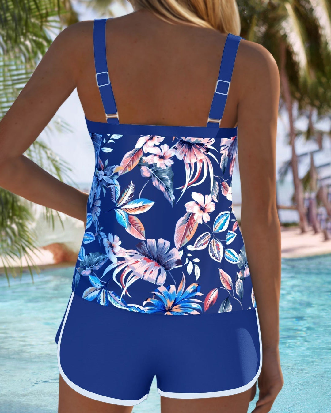 Imke | Top Tankini Stampato Senza Maniche a U