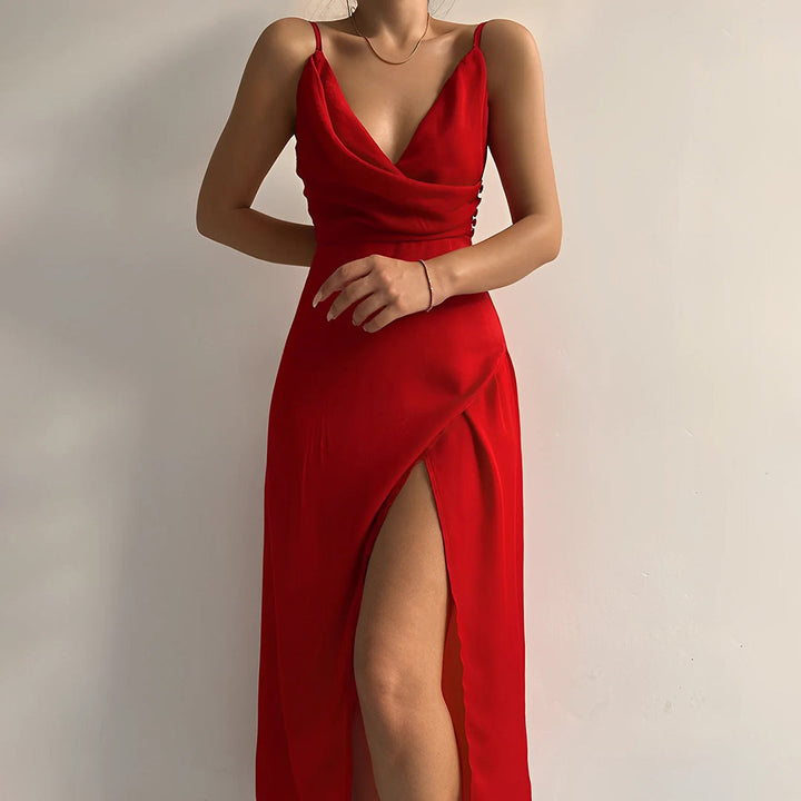 Aina - Vestito lungo con taglio laterale