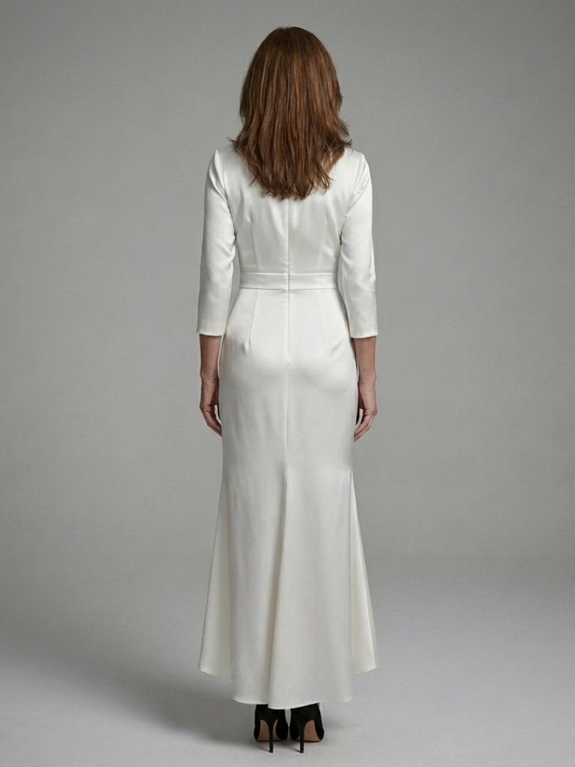 Celestine | Vestito Midi a Manica Lunga con Chiusura Frontale