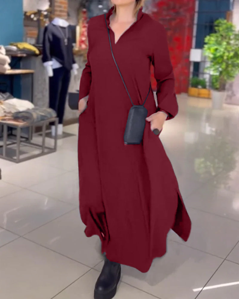 Bellini™ | Abito Lungo Fluido con Spacco Laterale
