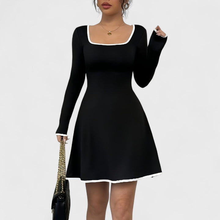 Antonia - Abito elegante a maniche lunghe svasato