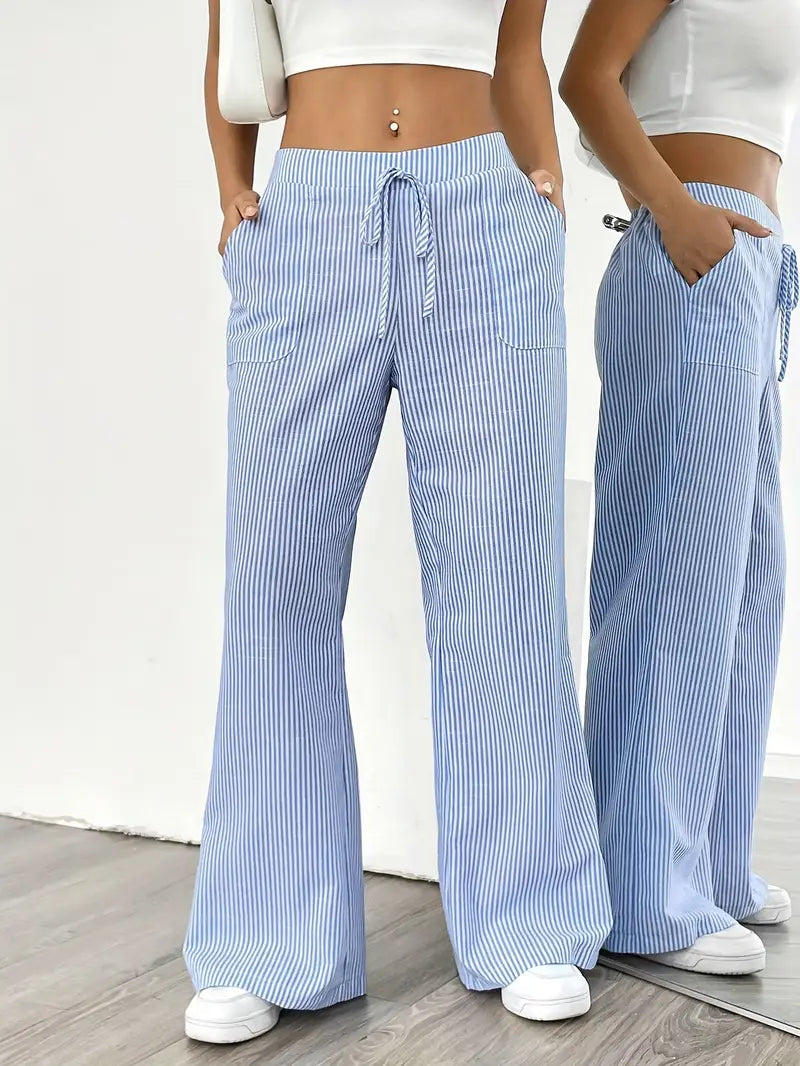 Alina™ | Eleganti Pantaloni a Righe con Tasche