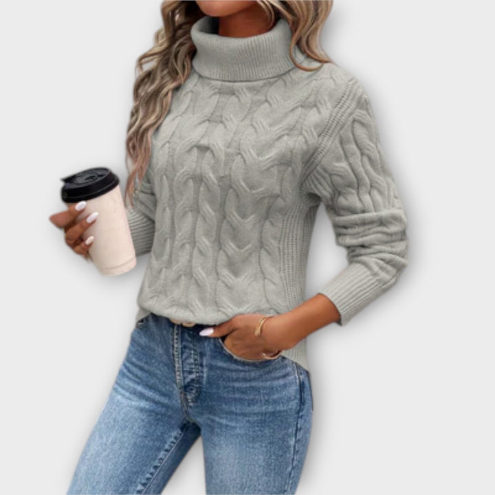 Amelia | Elegante Maglione a Collo Alto in Maglia