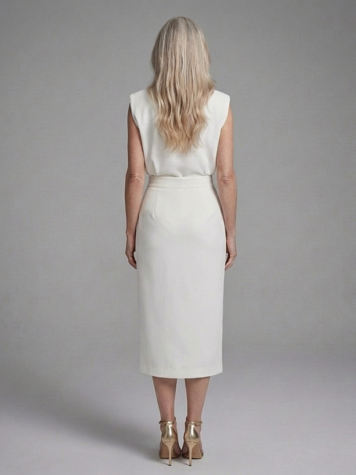 Anouk | Vestito Midi Asimmetrico con Maniche Corte