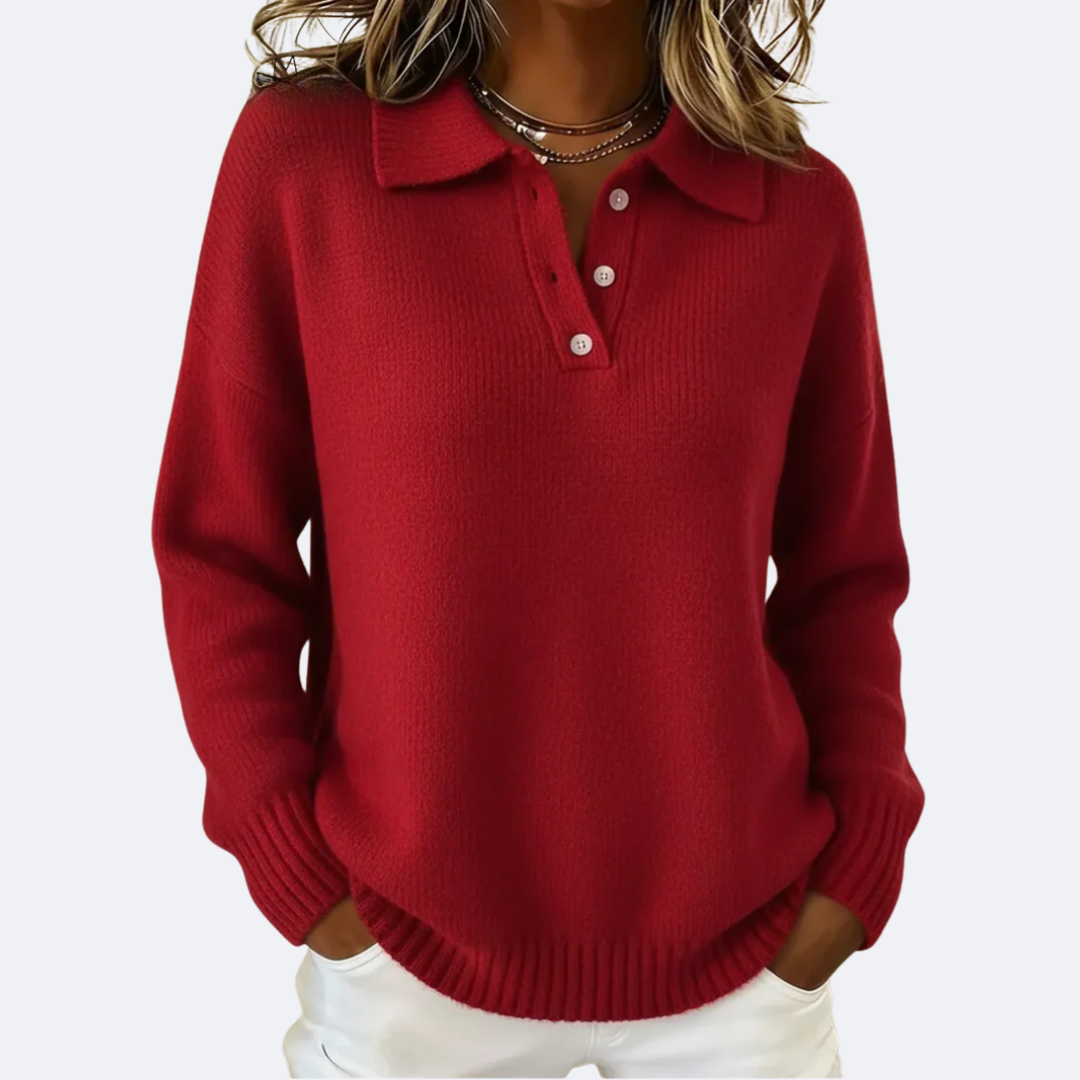 OLIVIA - Maglia Morbida con Colletto a Polo
