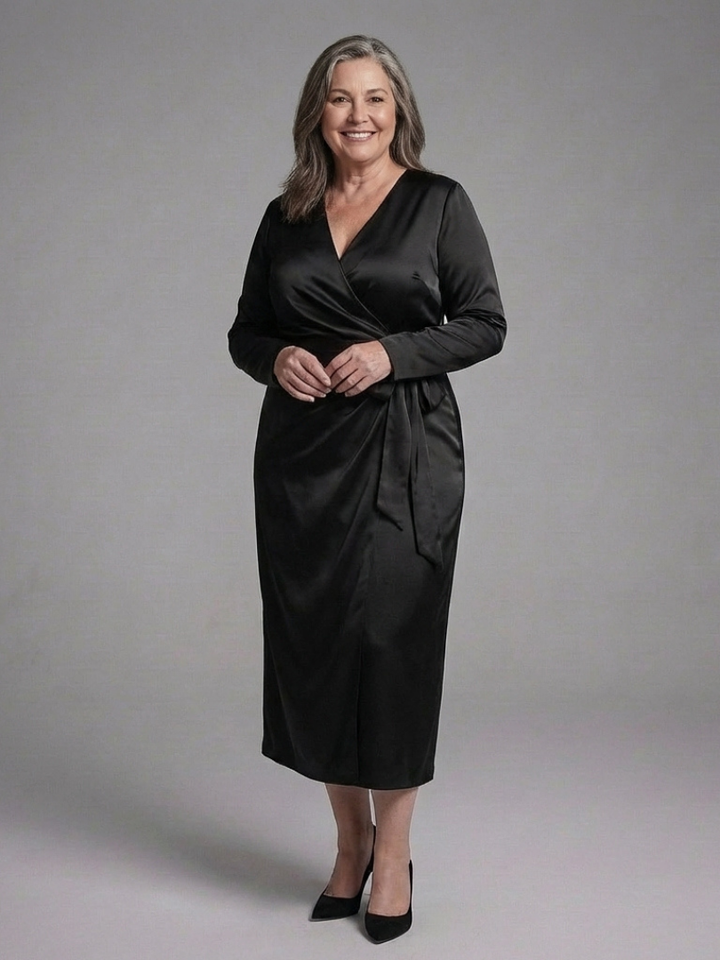 Alouette | Vestito Midi a Manica Lunga con Chiusura Laterale