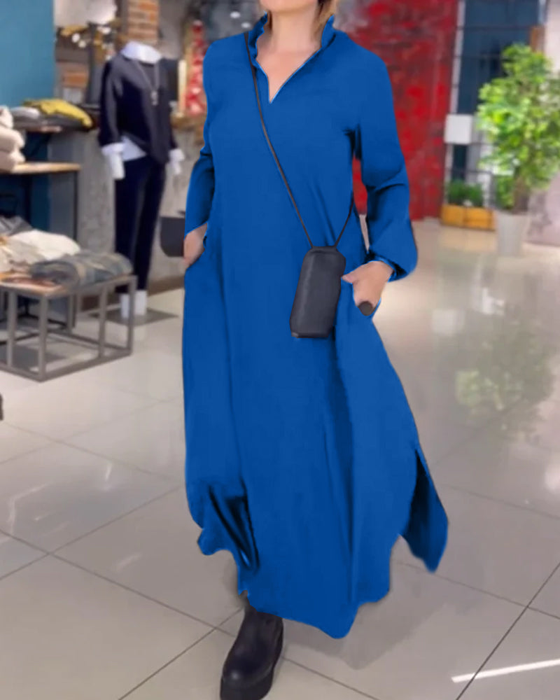 Bellini™ | Abito Lungo Fluido con Spacco Laterale