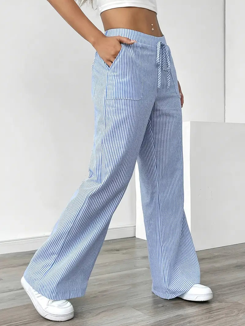 Alina™ | Eleganti Pantaloni a Righe con Tasche