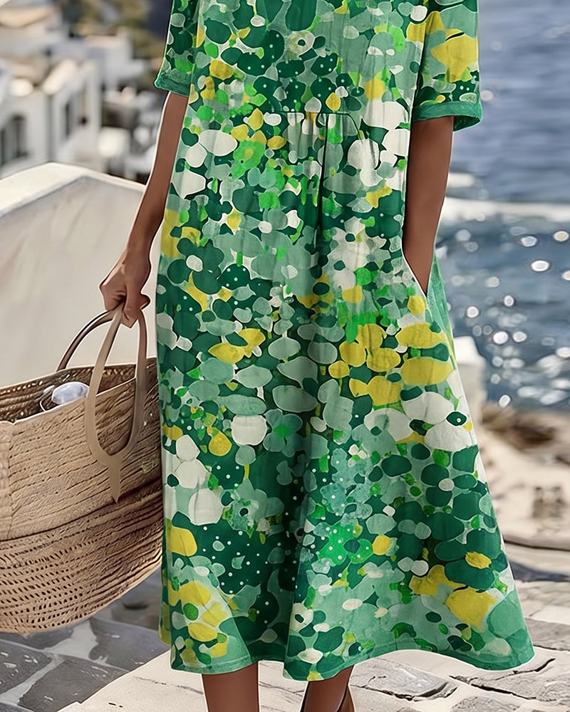 Elena | Abito midi floreale leggero e morbido