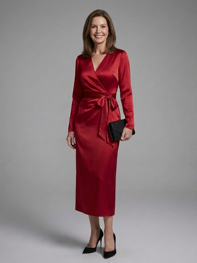 Alouette | Vestito Midi a Manica Lunga con Chiusura Laterale