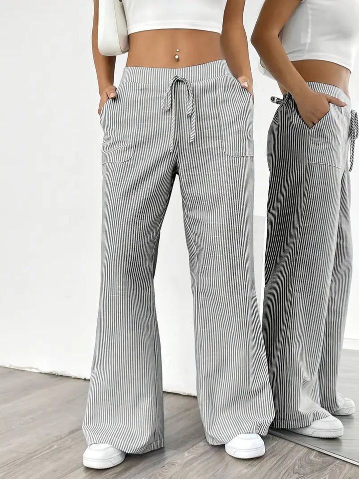 Alina™ | Eleganti Pantaloni a Righe con Tasche