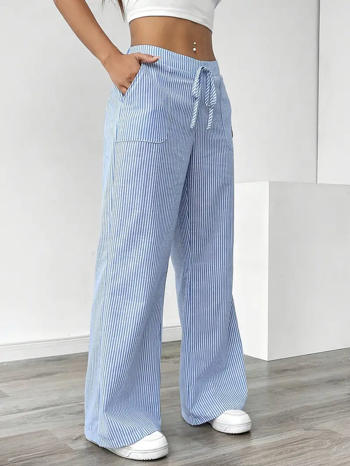 Alina™ | Eleganti Pantaloni a Righe con Tasche