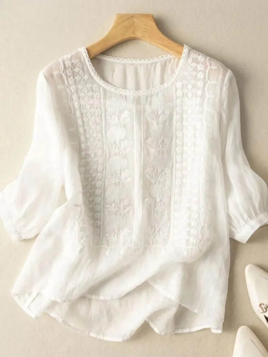 Firenze™ | Blusa Boho Ricamata in Cotone (Vestibilità Piccola)