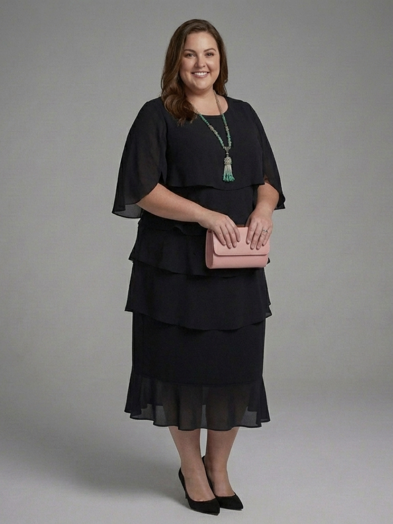 Maelis | Vestito Midi con Maniche a Strati