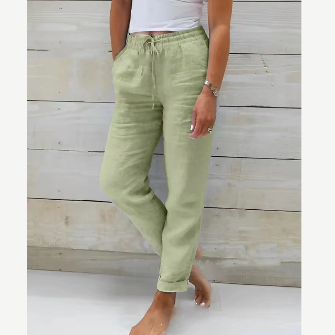 Eleonor™ | Pantaloni Elasticizzati in Lino Traspirante di Alta Qualità