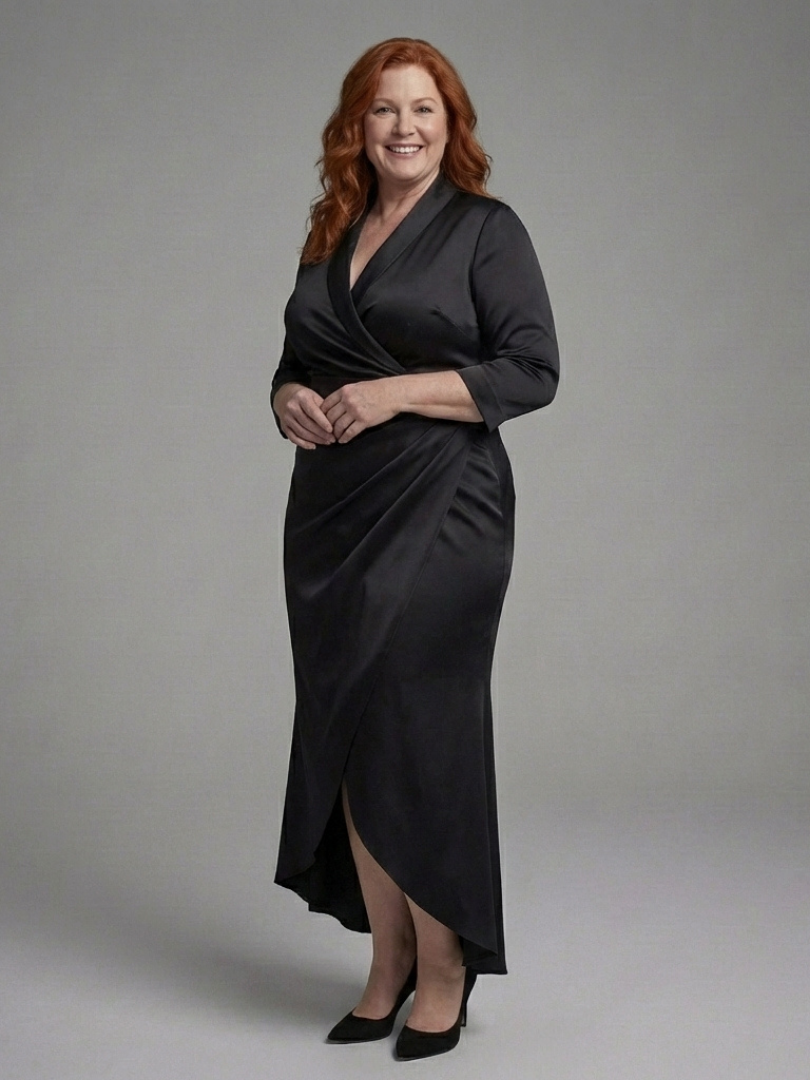 Celestine | Vestito Midi a Manica Lunga con Chiusura Frontale