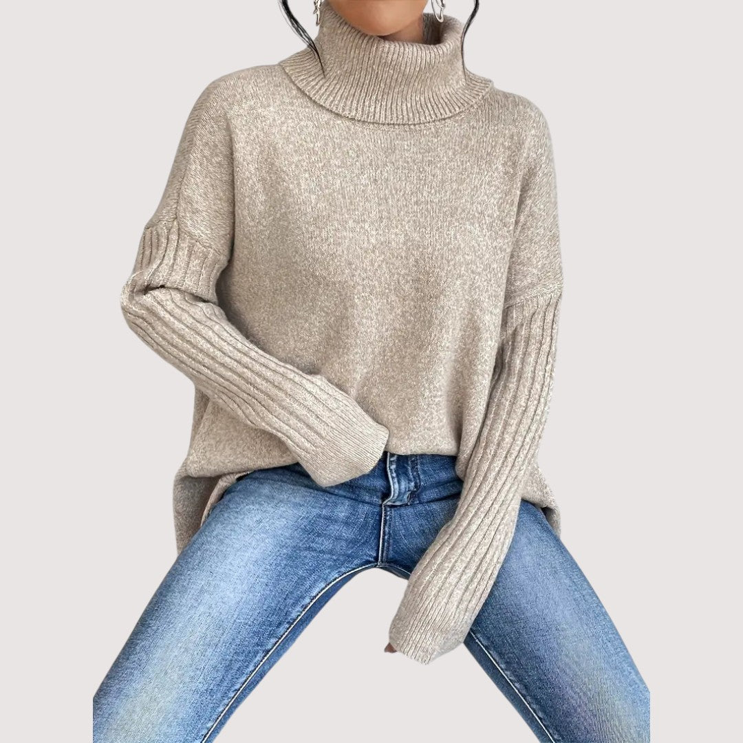 Patricia – Maglione a Collo Alto Lungo ed Elegante