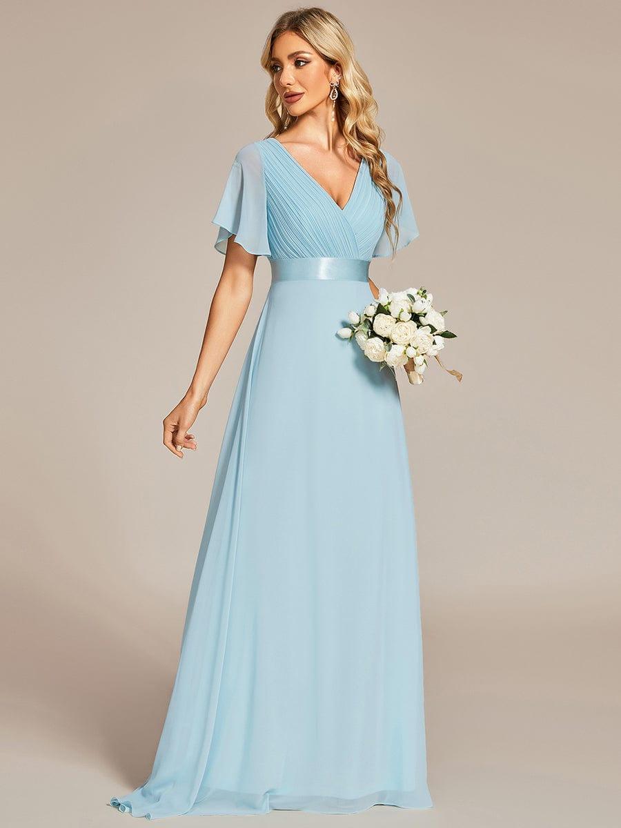 ever MONICA|Abito da matrimonio invitata fluido elegante in mussola a vita alta