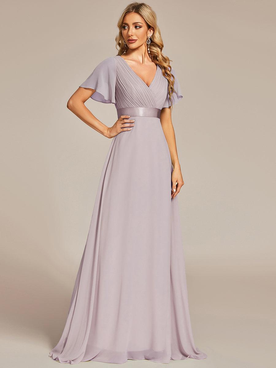 ever MONICA|Abito da matrimonio invitata fluido elegante in mussola a vita alta