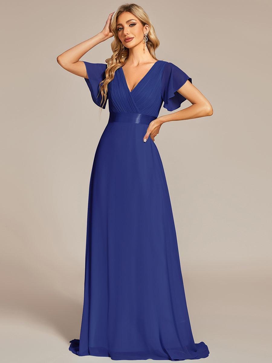 ever MONICA|Abito da matrimonio invitata fluido elegante in mussola a vita alta
