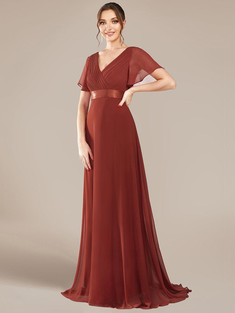 ever MONICA|Abito da matrimonio invitata fluido elegante in mussola a vita alta