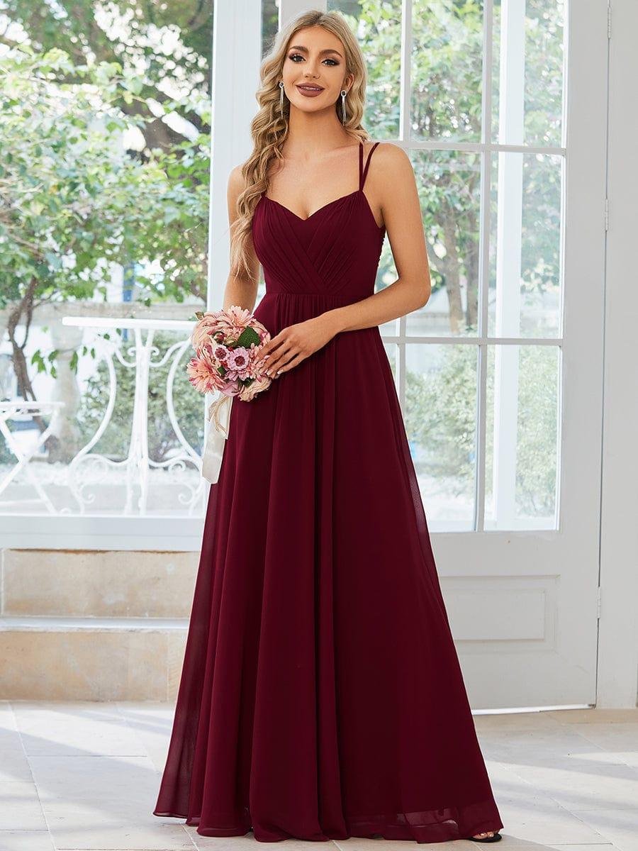ever RUBY|Abito da damigella in mousseline e pizzo con schiena nuda e spalline sottili
