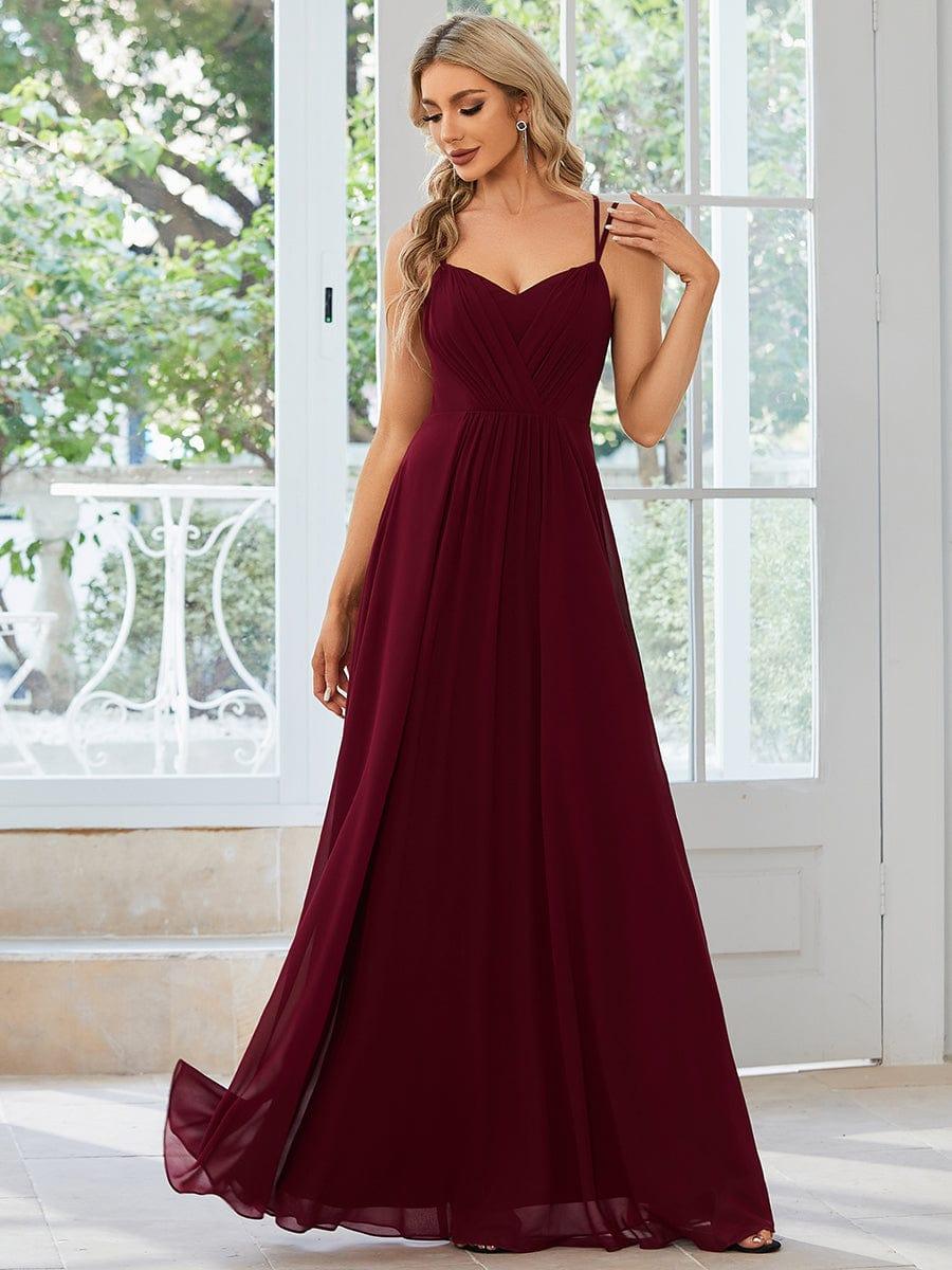 ever RUBY|Abito da damigella in mousseline e pizzo con schiena nuda e spalline sottili
