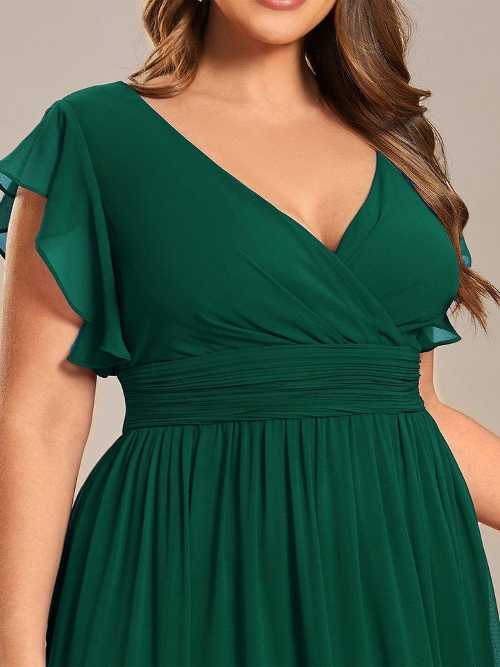 ever LILYANA|Abito da damigella in chiffon con maniche plissettate e scollatura sul retro
