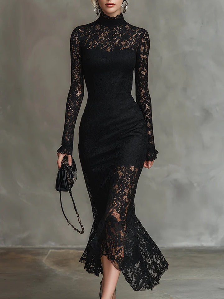 Julia™ | Abito Maxi in Pizzo Nero