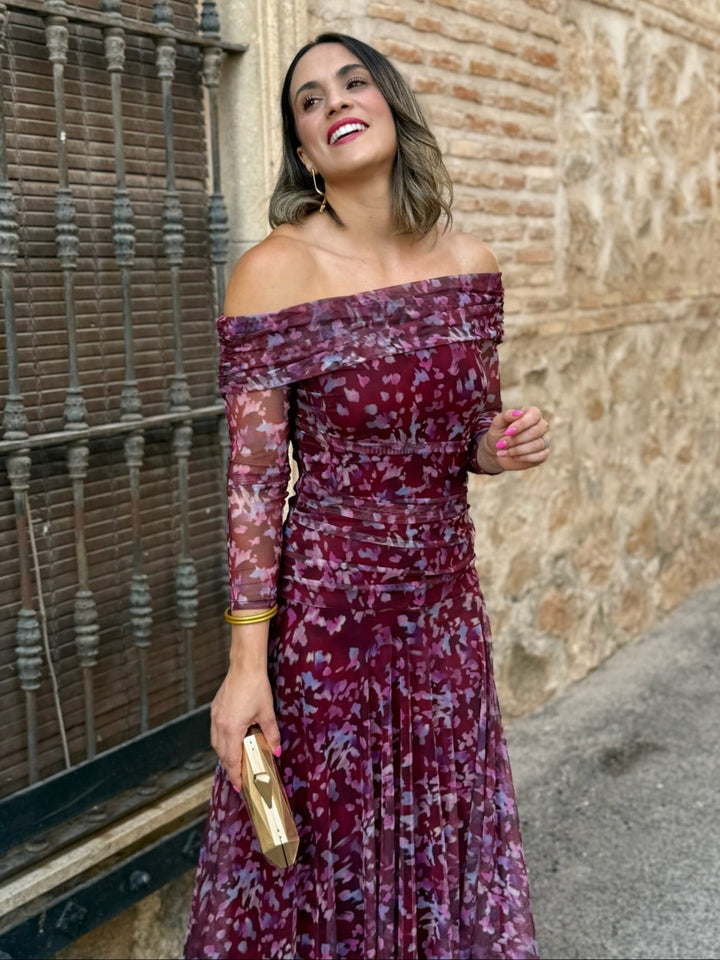 Vestito in Tul Stampato - Elegante e Raffinato di Vera