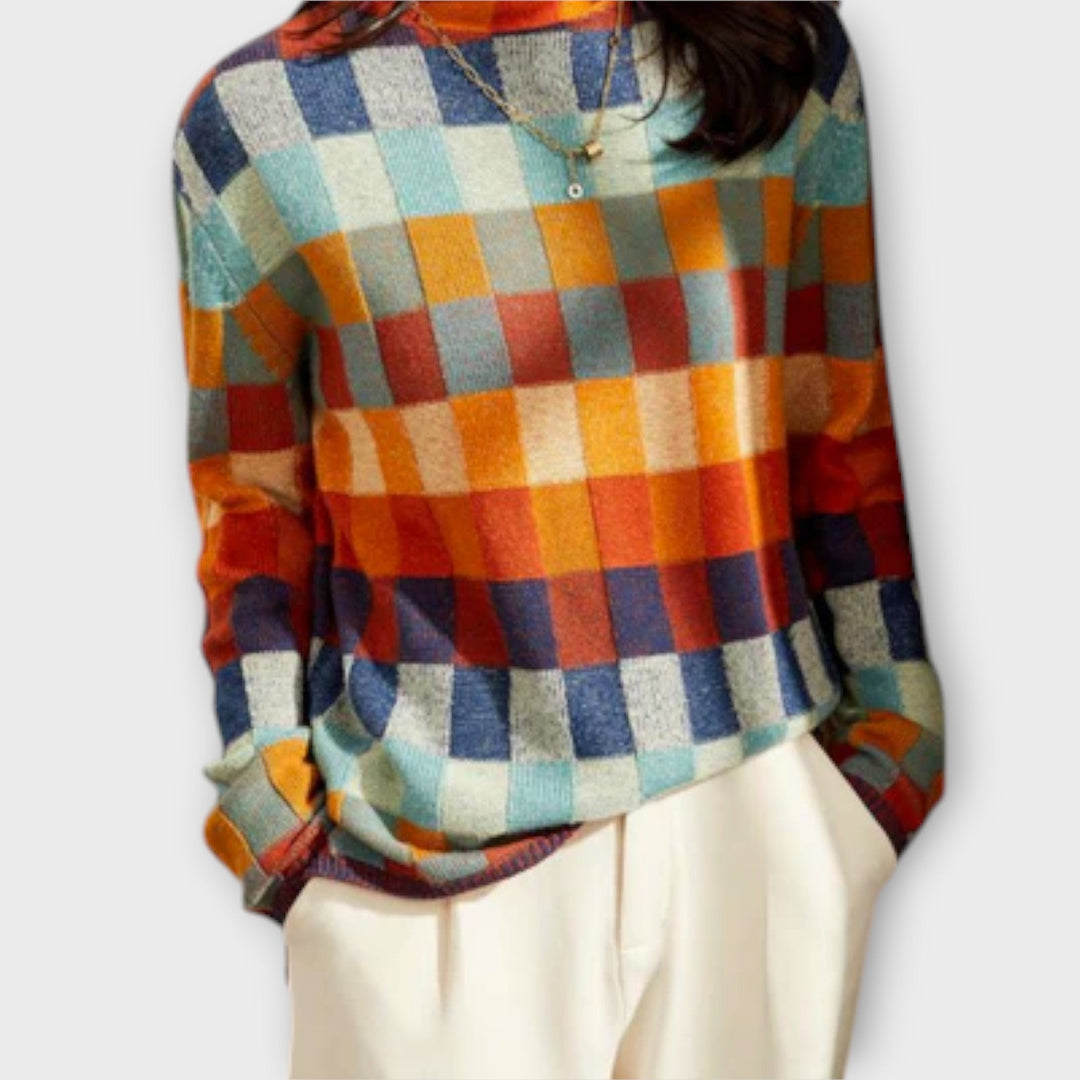 Erika | Maglione con Collo Alto Patchwork