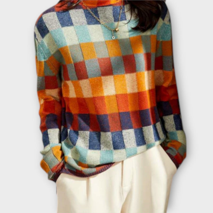 Erika | Maglione con Collo Alto Patchwork