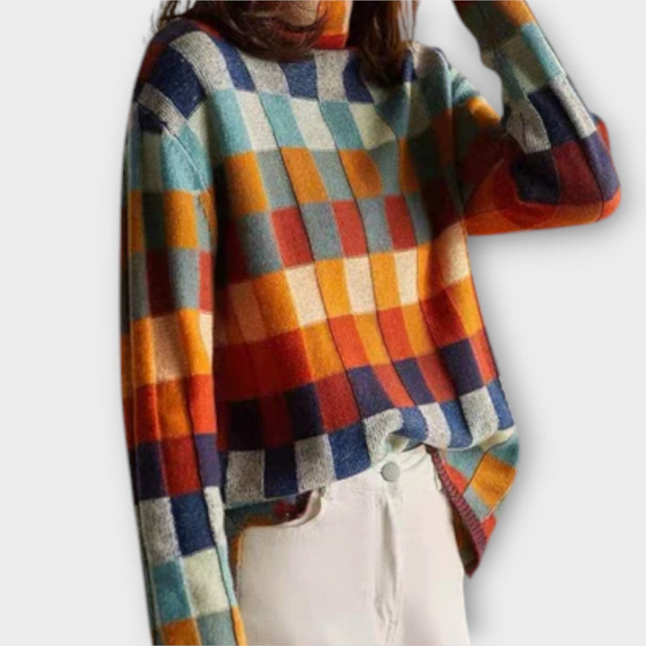 Erika | Maglione con Collo Alto Patchwork
