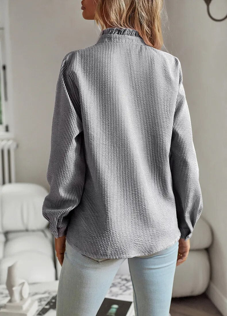 Aurora | Camicia a maniche lunghe con volants