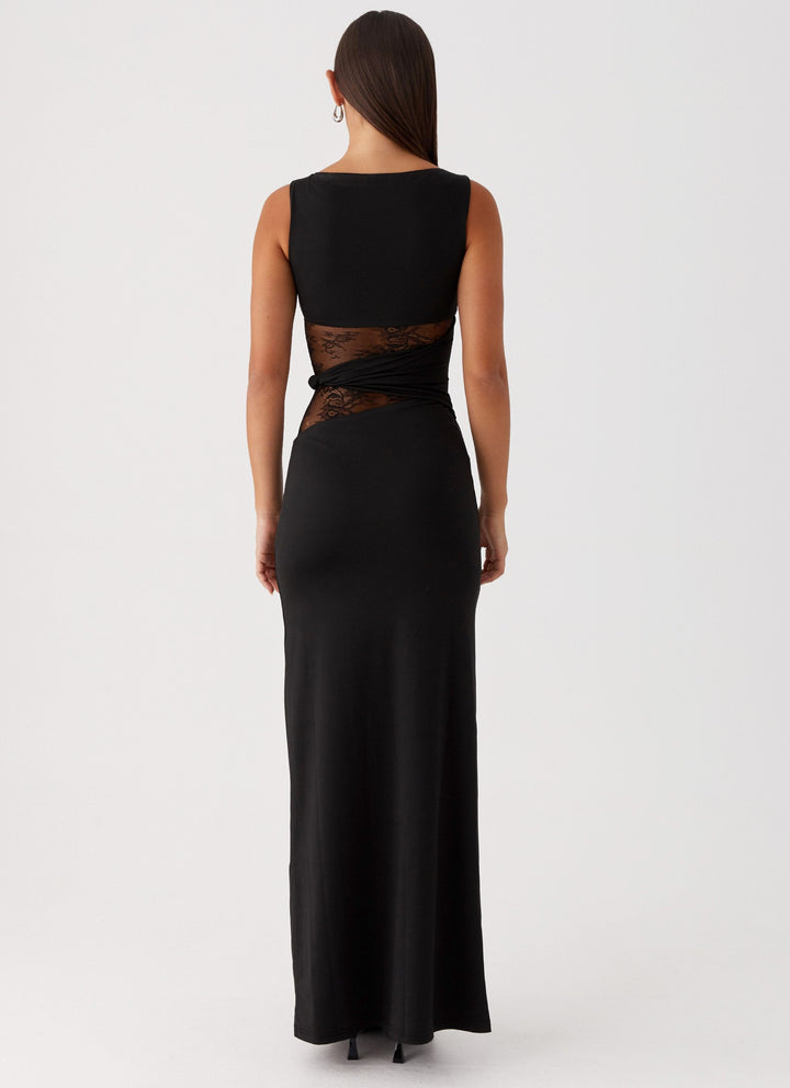 Leni - Maxidress aderente con tagli discreti e lacci