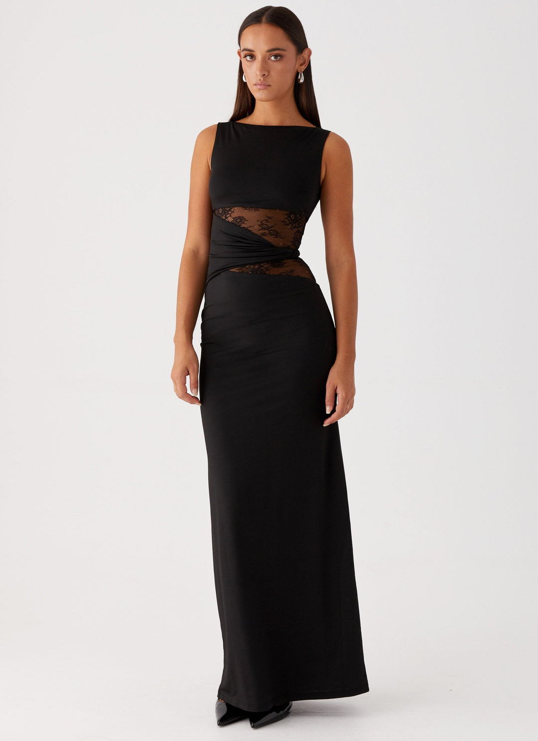 Leni - Maxidress aderente con tagli discreti e lacci